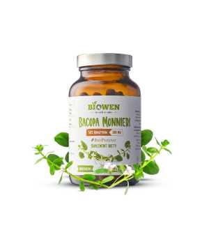 Bacopa Monnieri (Brahmi) Biowen 120 kapsułek Pamięć i Koncentracja