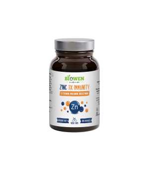 Zinc 3X Immunity Cynk Complex+ Biowen - 100 kapsułek Suplement Diety