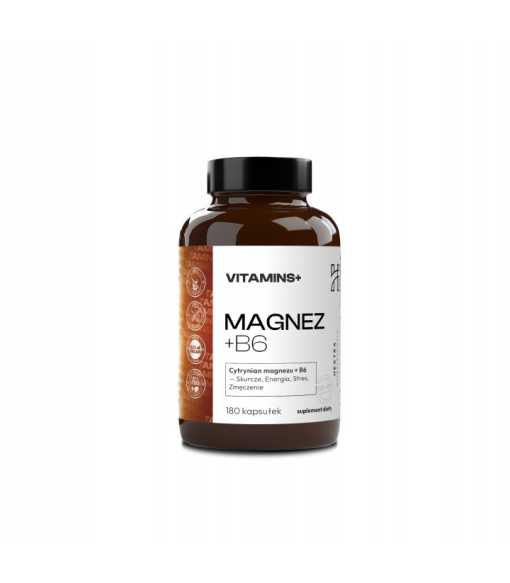 Magnez Cytrynian + B6 180 kaps | Energia, Skurcze, Stres, Zmęczenie