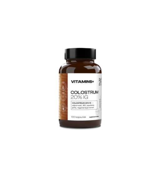 COLOSTRUM 20% IG 100 kaps.x400mg – odporność, IBS, zapalenie jelita, regeneracja wzrost.