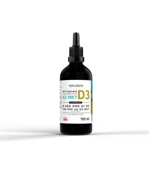 D3 - 6 400 000 UI k2-Mk7 100 000 μg Liposomalna - od ToPlanta Suplement Diety