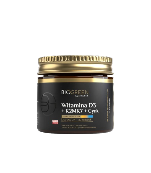 Witamina D3+K2+CYNK 30 Kapsułek Biogreen prof. Frydrychowski